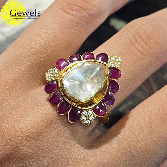 Gewels Polki Ruby Ring