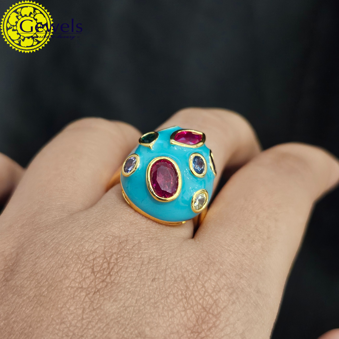Gewels Abharana Multicolor Ring