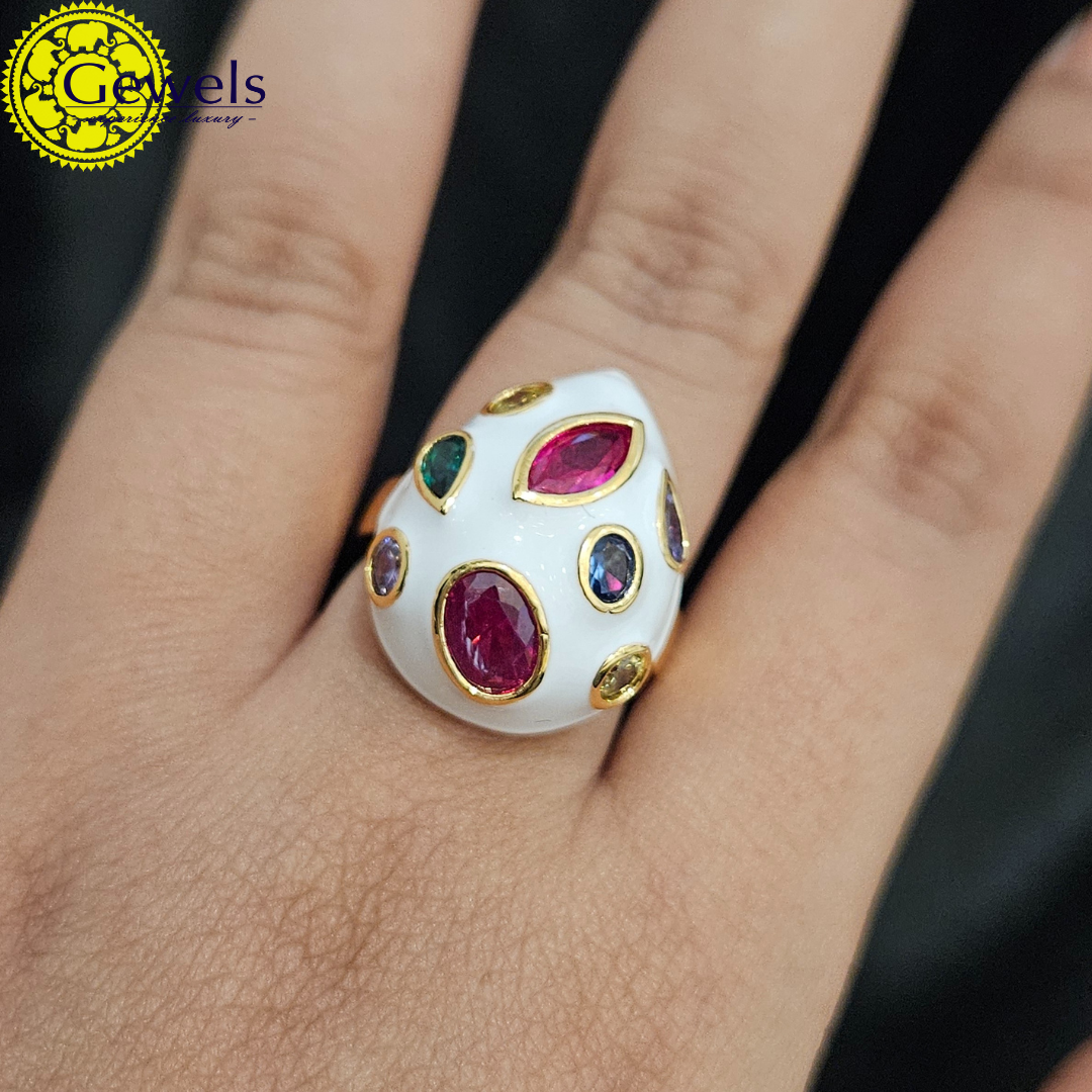 Gewels Abharana Multicolor Ring