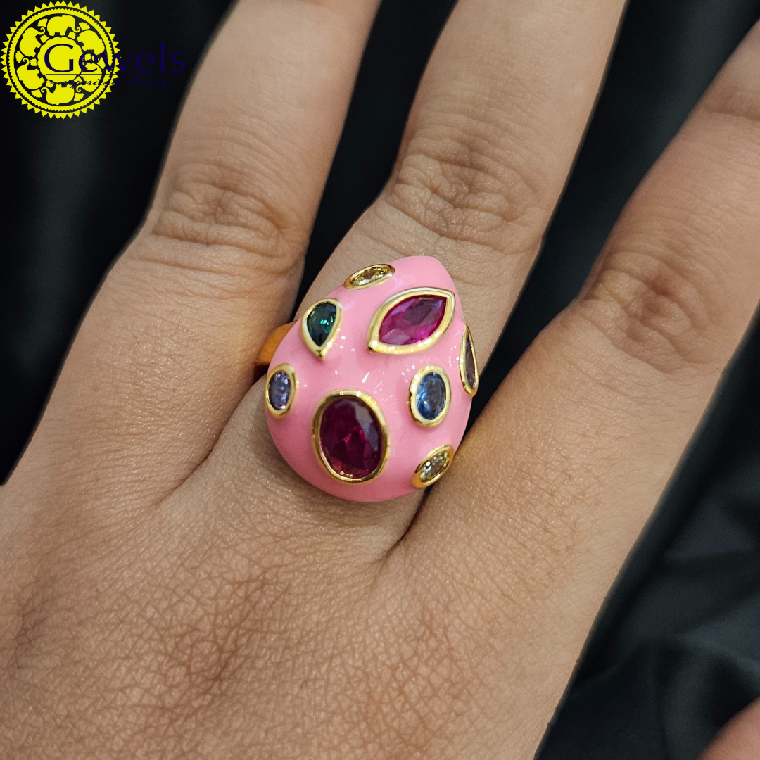 Gewels Abharana Multicolor Ring