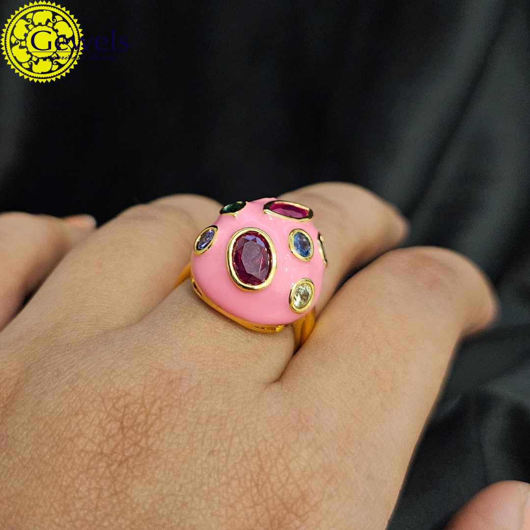 Gewels Abharana Multicolor Ring