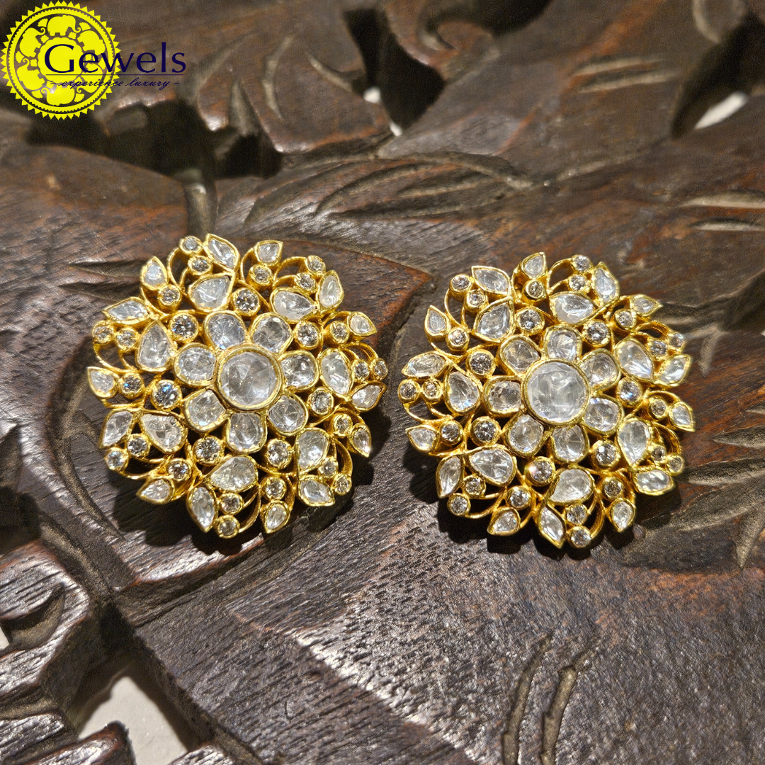 Floral Polki Kundan Earing