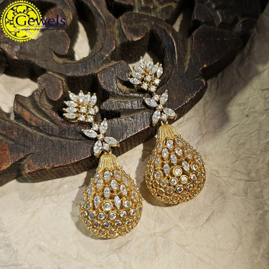 Gewels Drop Polki Earrings
