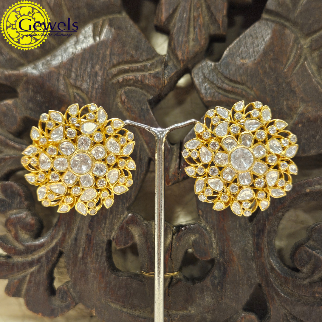 Floral Polki Kundan Earing