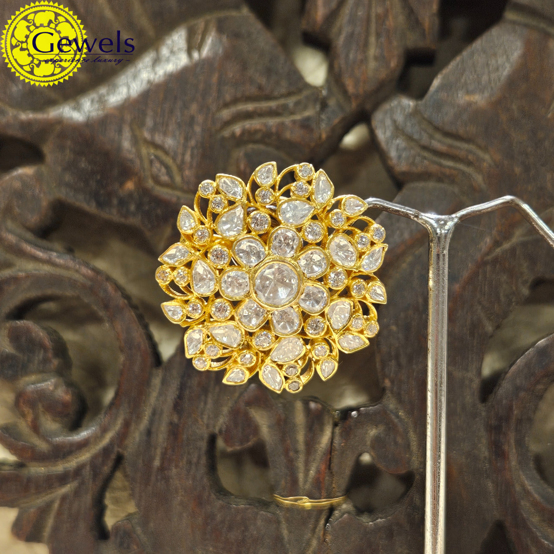 Floral Polki Kundan Earing