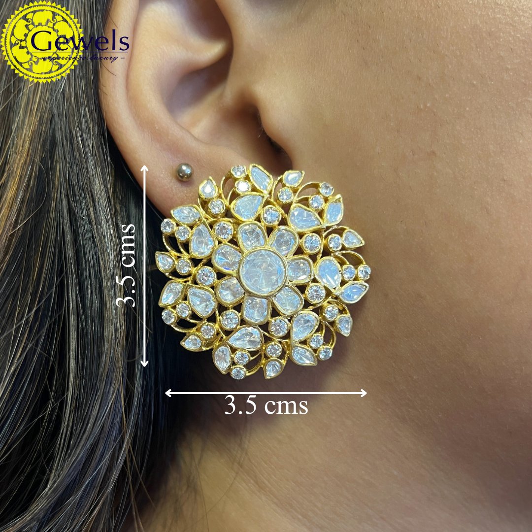 Floral Polki Kundan Earing