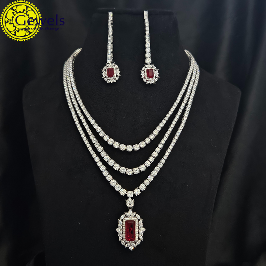 Gewels Abhiram Haar Neck Set