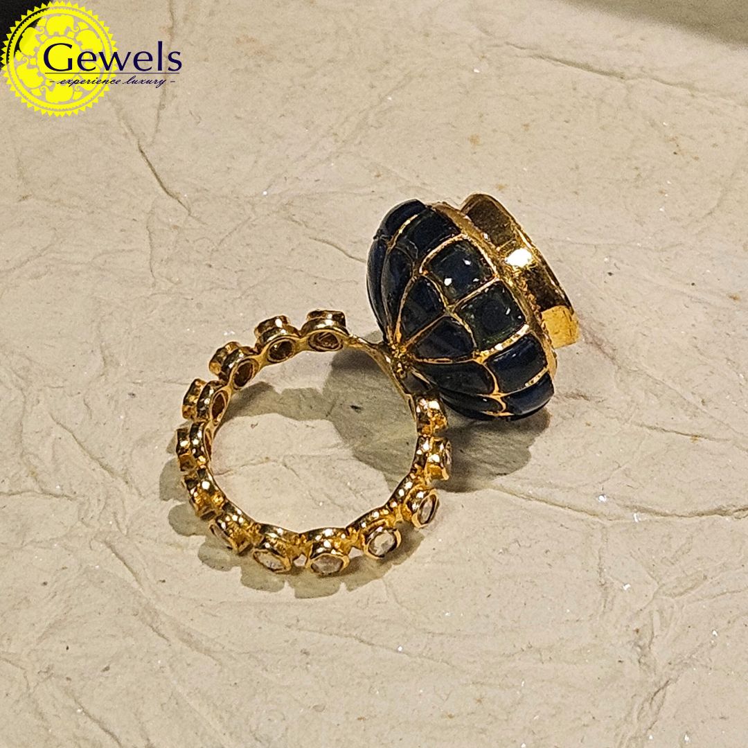 Gewels Polki Saphire Ring