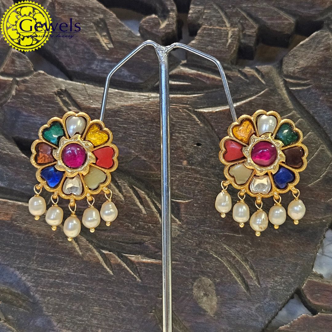 Gewels Nitya Jyoti Navratna Earrings