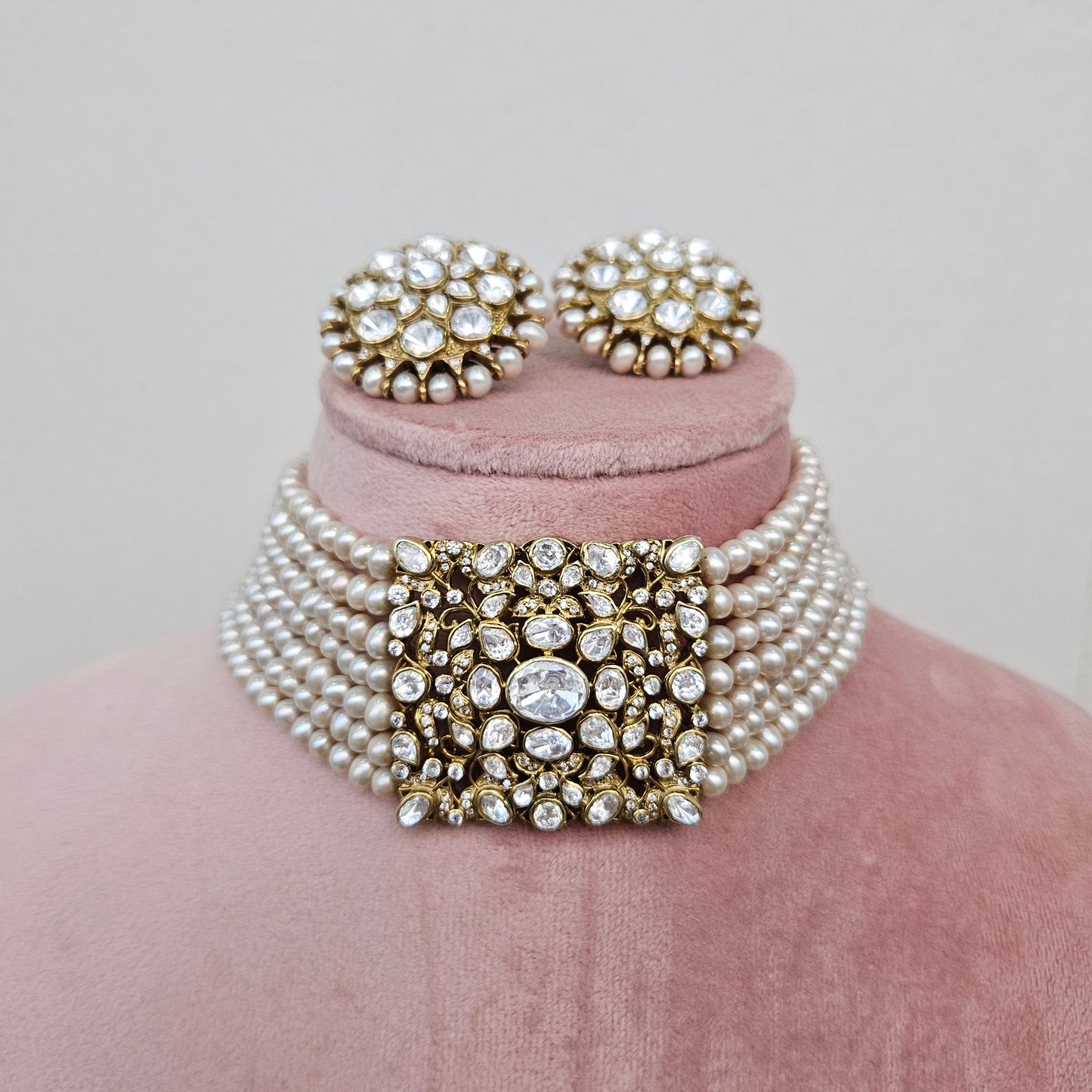 Gewels Ratnam Zaveri Moti Necklace Set