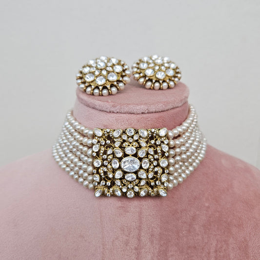 Gewels Ratnam Zaveri Moti Necklace Set