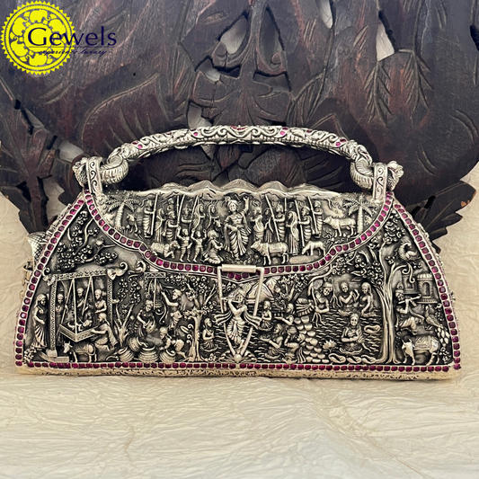 Gewels Life of Krishna Silver Bag