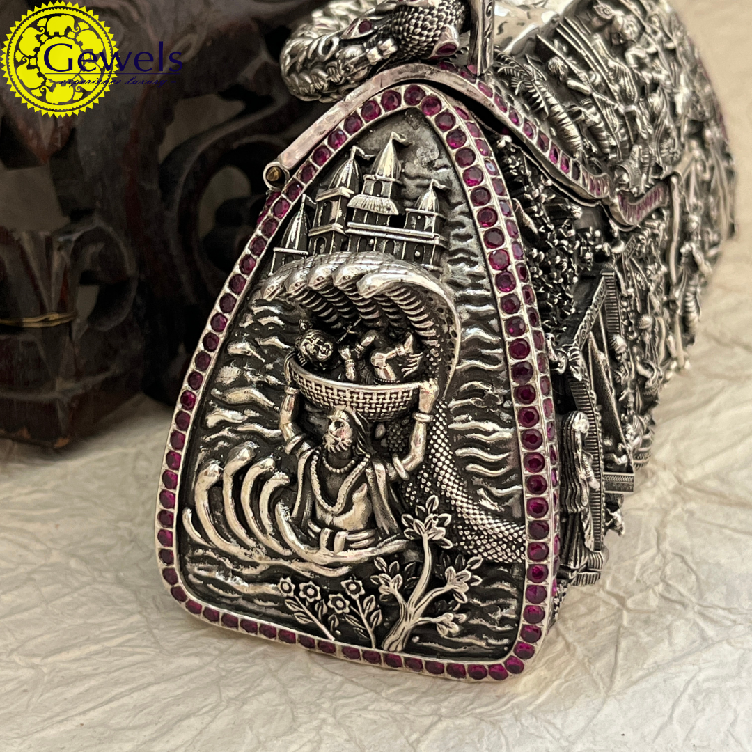 Gewels Life of Krishna Silver Bag