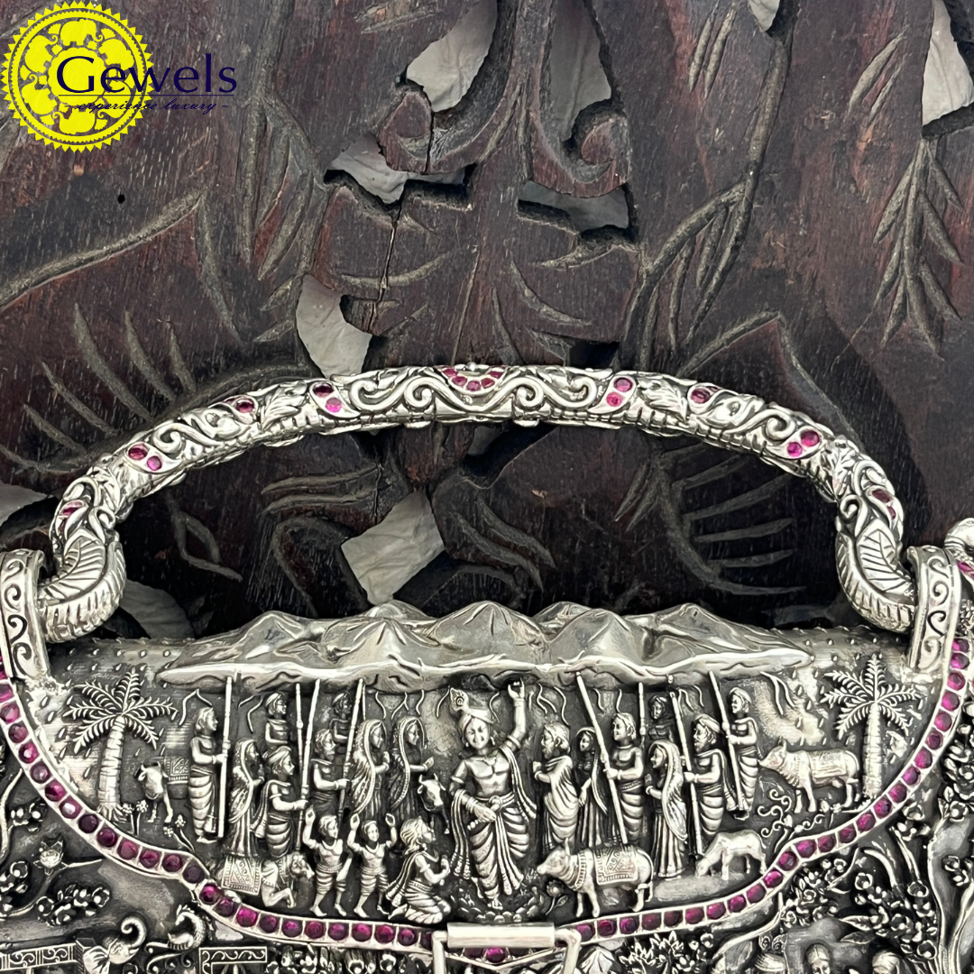 Gewels Life of Krishna Silver Bag