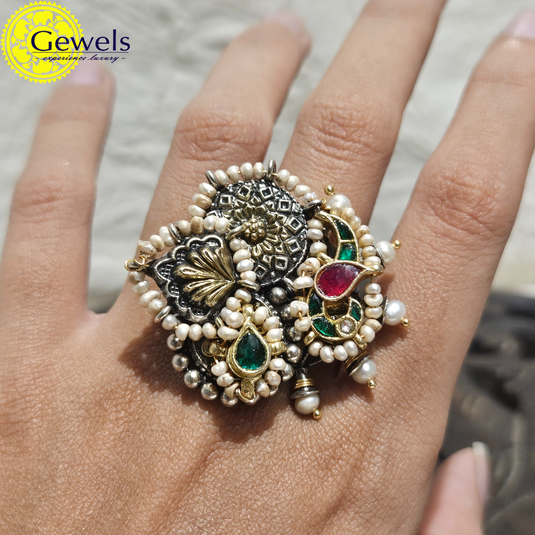Gewels Silver Ladies Ring