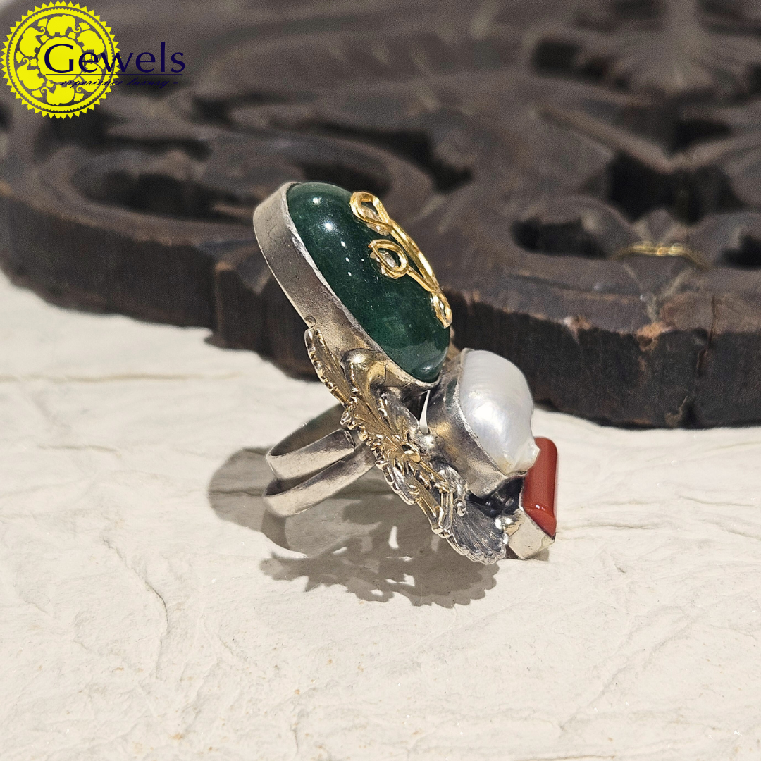Gewels Mahru Green Ring