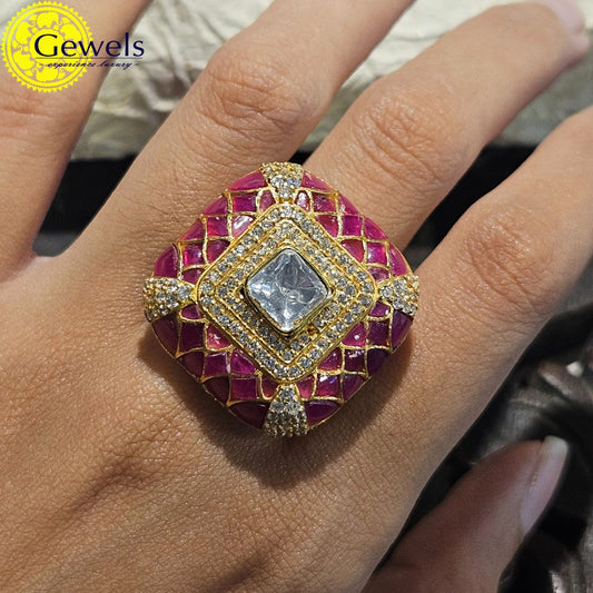 Gewels Chauras Rani Polki Ring