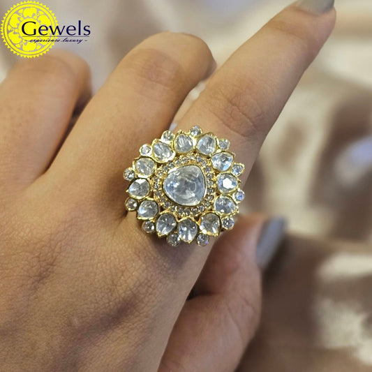 Gewels Sunmukhi Polki Ring