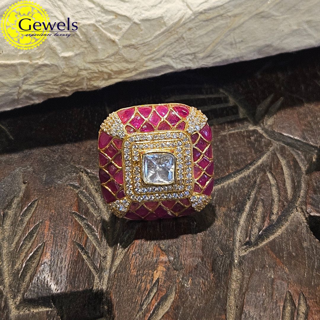 Gewels Chauras Rani Polki Ring