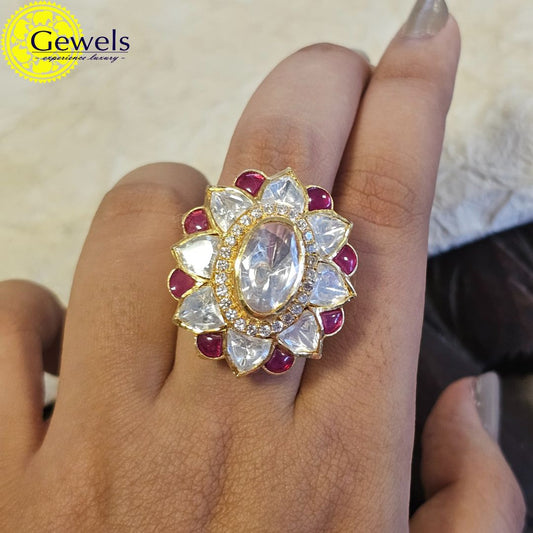Gewels Polki Ruby Ring