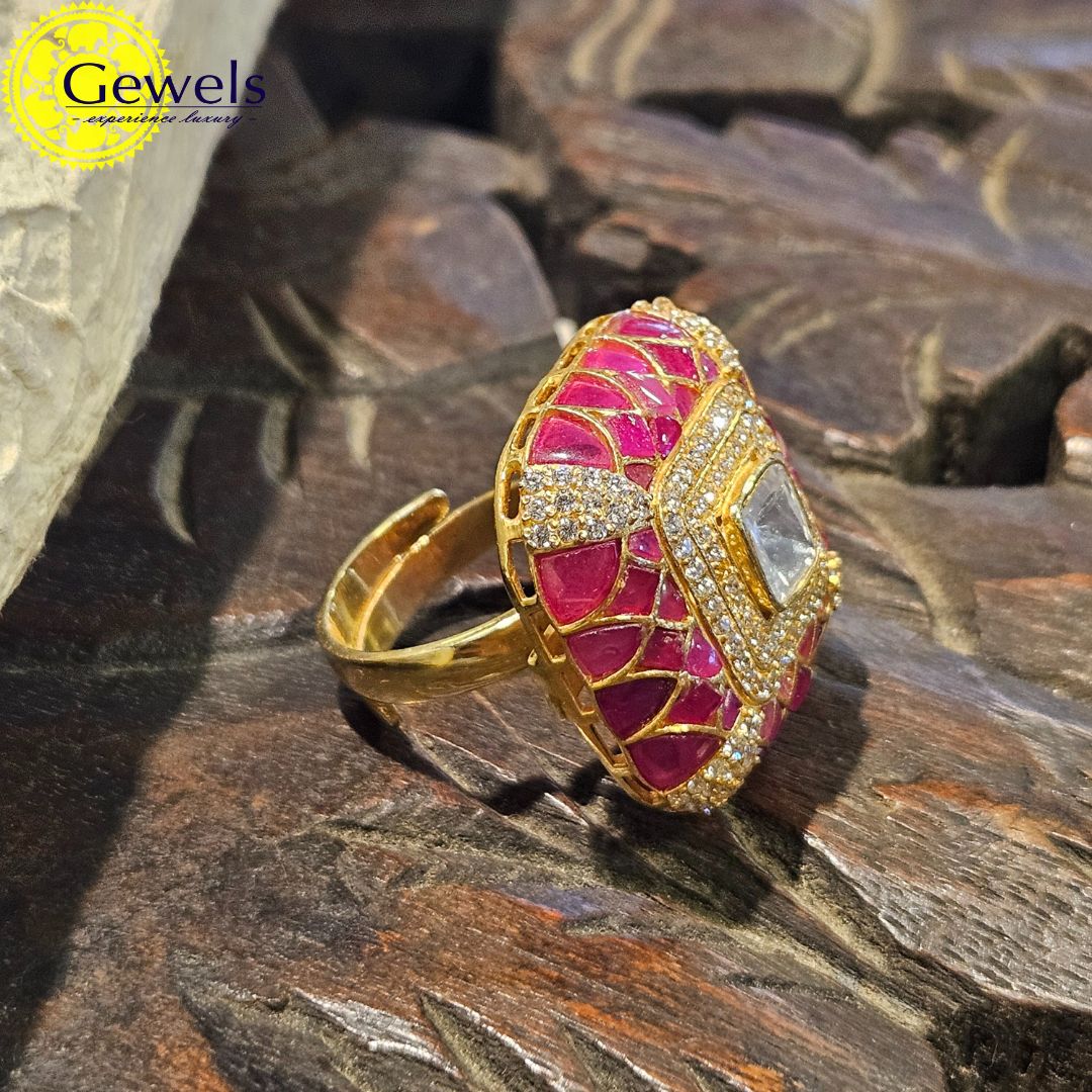 Gewels Chauras Rani Polki Ring