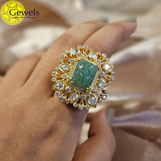 Gewels Polki Jade Ring