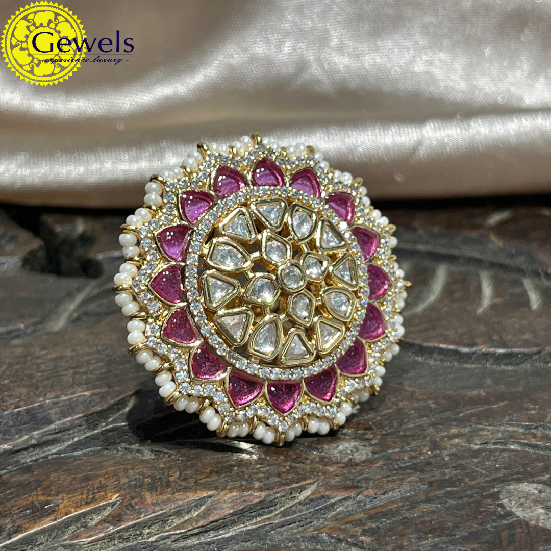 Gewels Kundan Ring