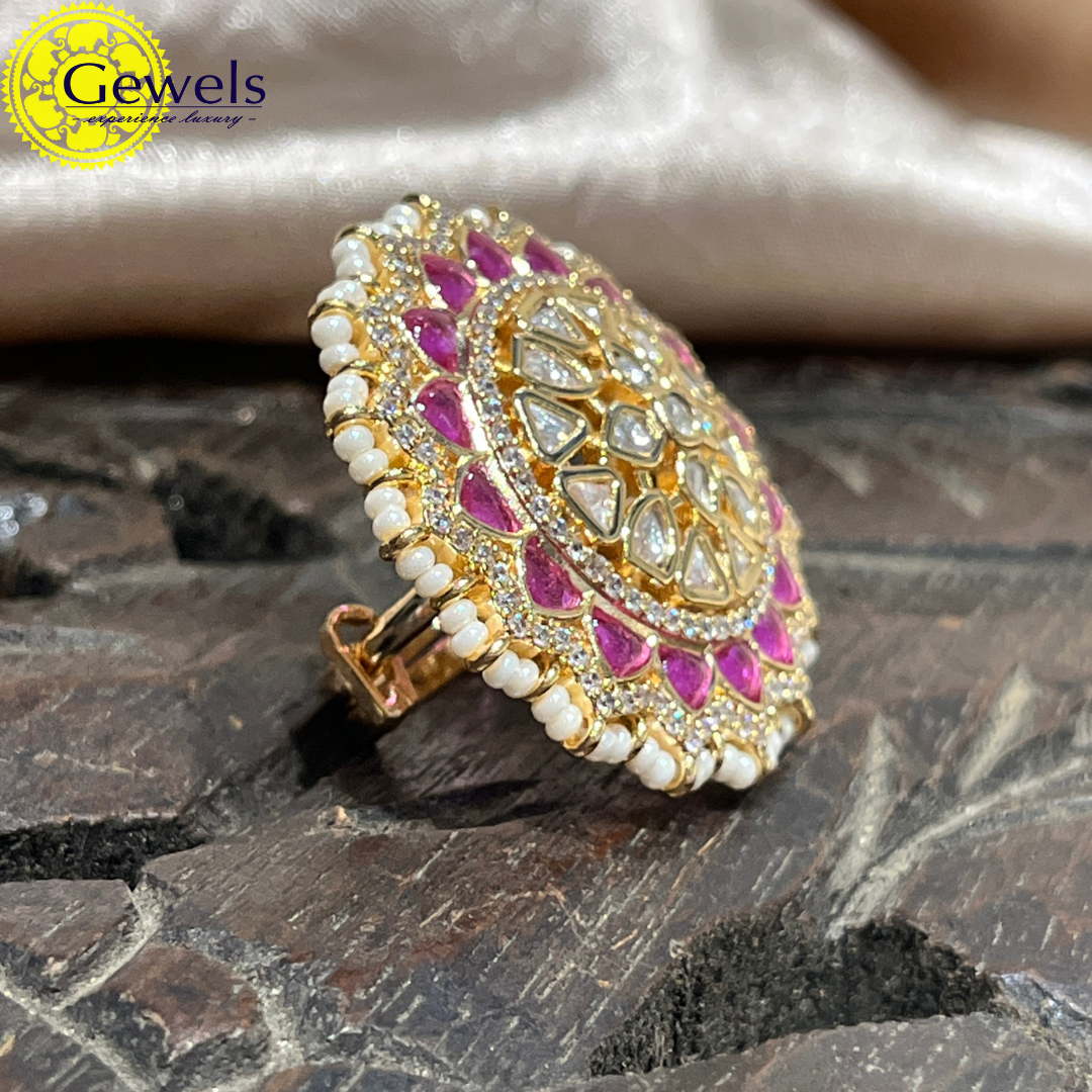 Gewels Kundan Ring