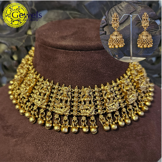 Gewels Lakshmi Mata Temple Necklace Set