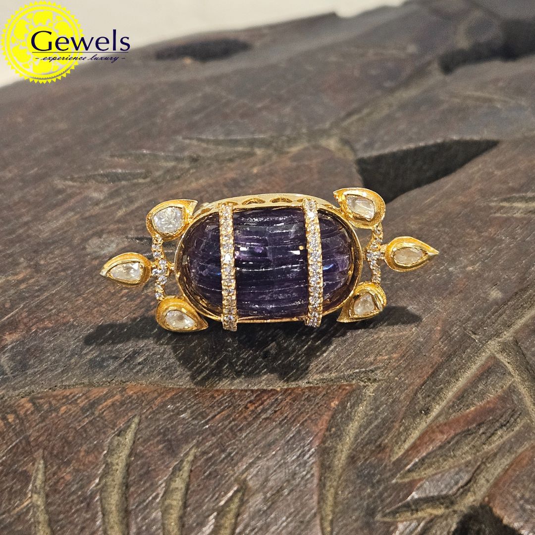 Gewels Amethyst Polki Ring