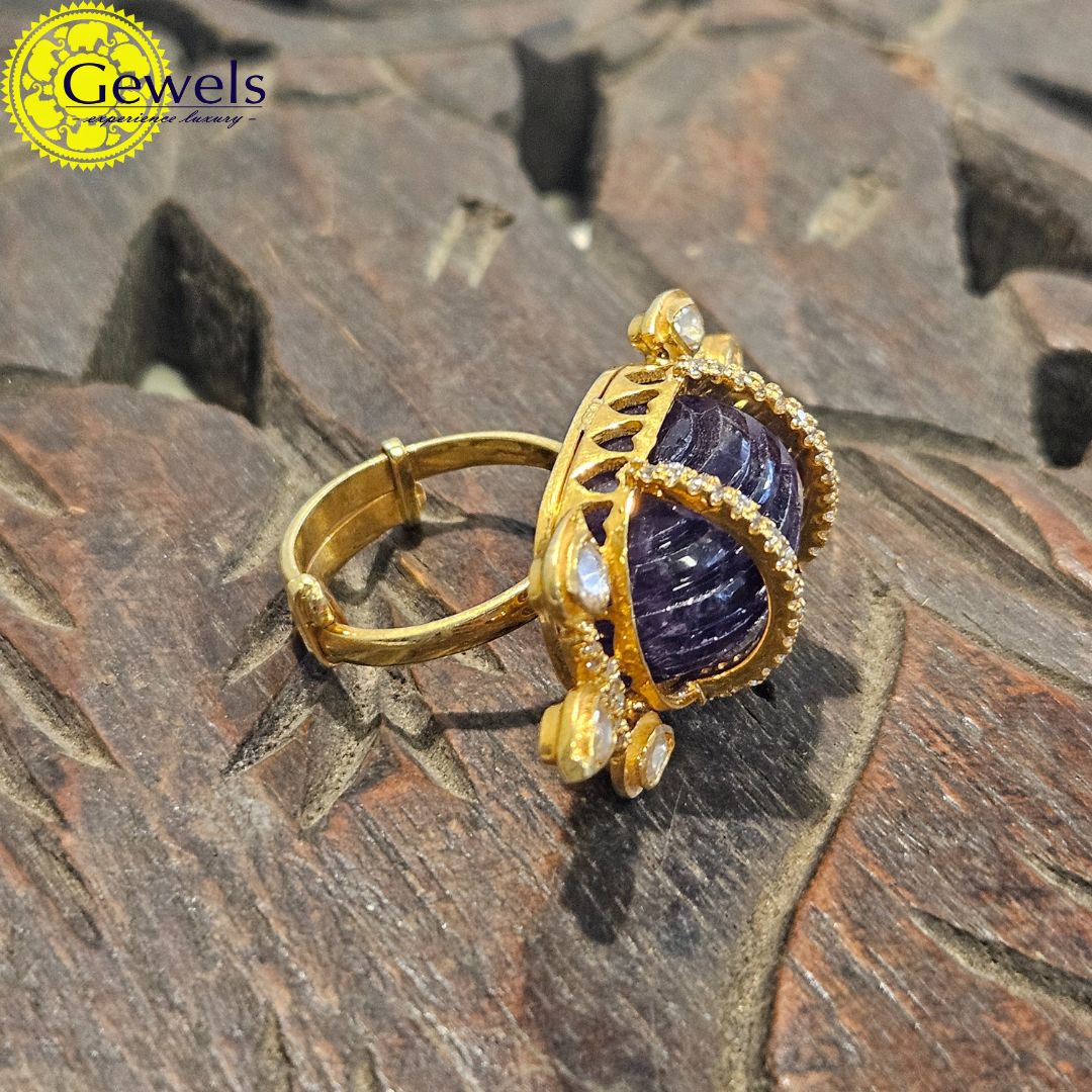 Gewels Amethyst Polki Ring
