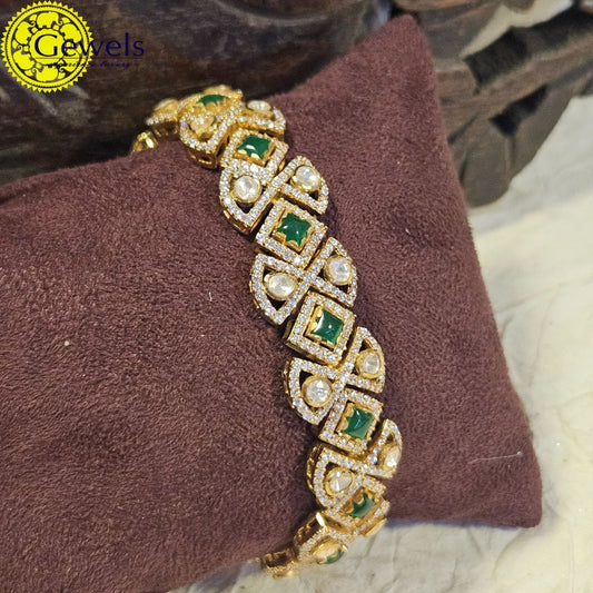 Gewels Emerald Polki Bracelet