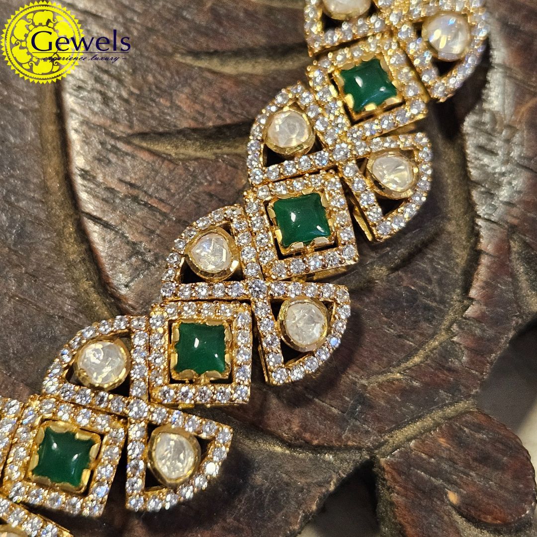 Gewels Emerald Polki Bracelet