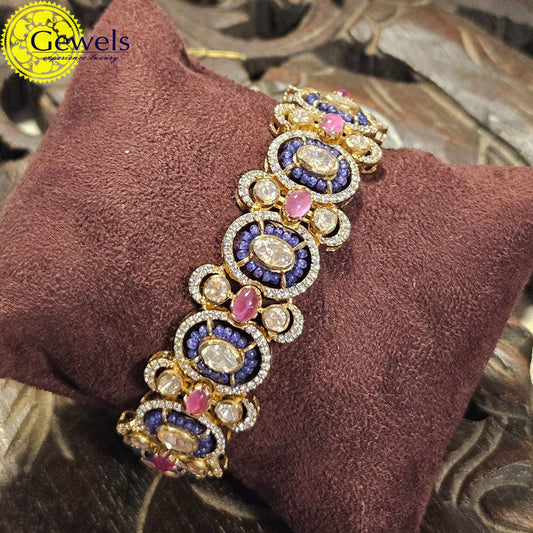Gewels Polki Amethyst & Rose Quartz Bracelet
