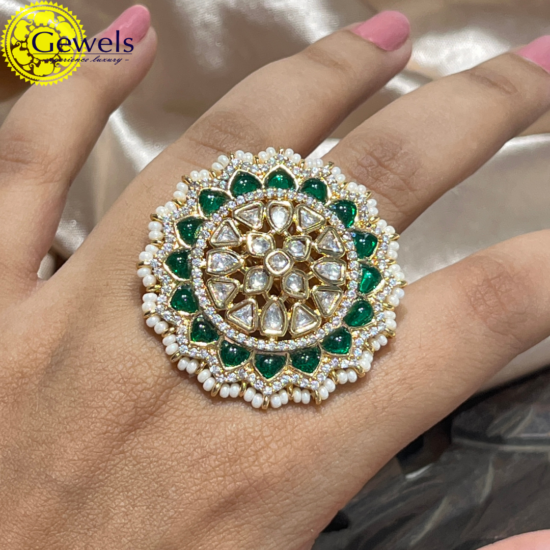 Gewels Kundan Ring