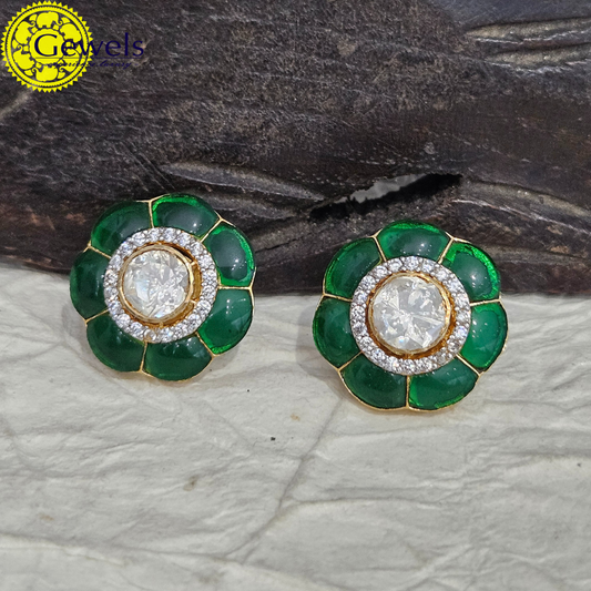 Gewels Emerald Bloom Studs