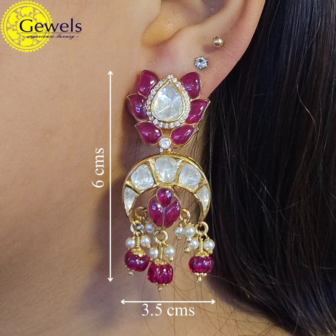 Gewels Tarangini Polki Ruby Earrings