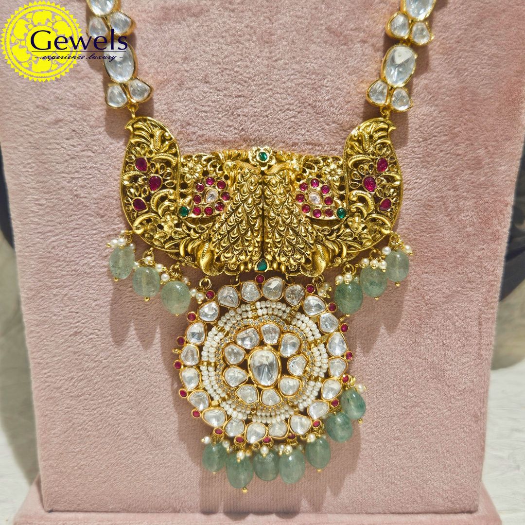 Gewels Polki Statement Necklace Set