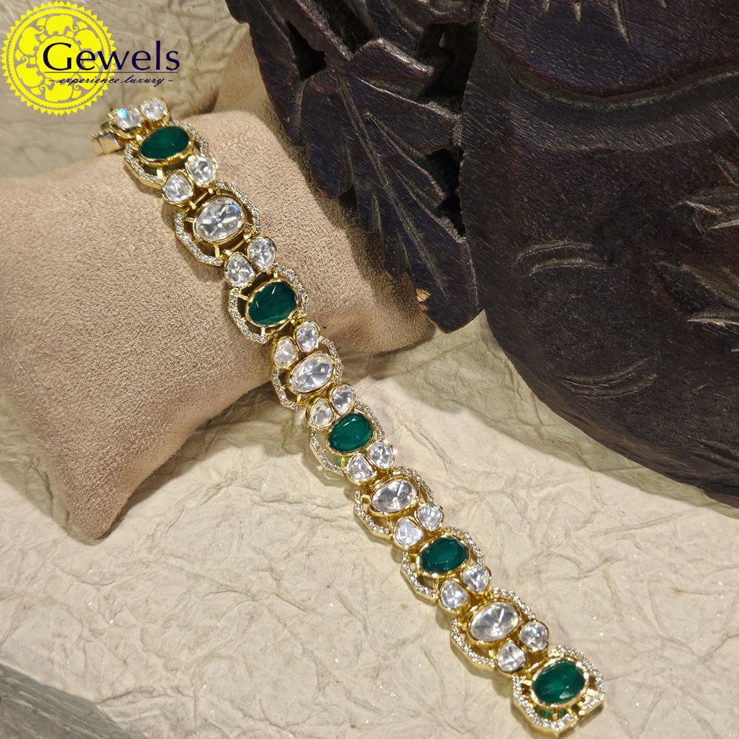 Gewels Polki Emerald Bracelet