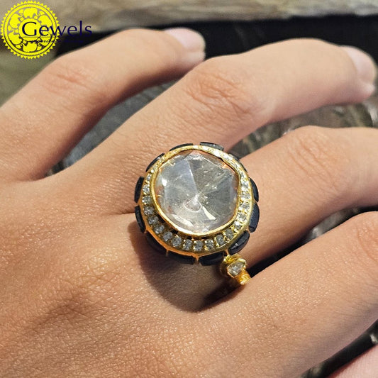 Gewels Polki Saphire Ring