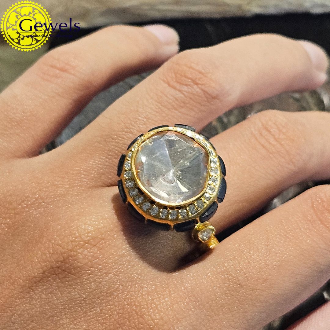 Gewels Polki Saphire Ring