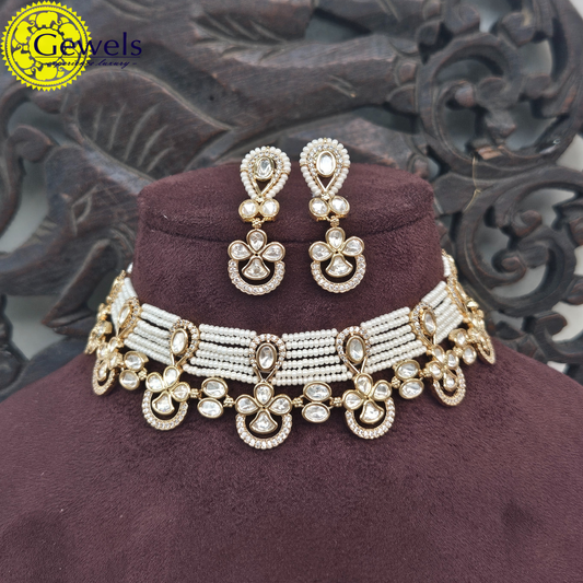 Gewels Satrangi pearls Neck Set