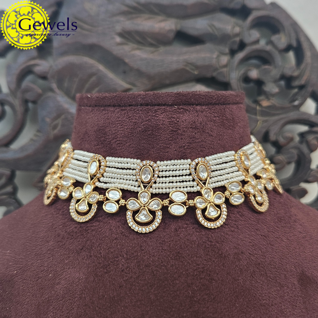 Gewels Satrangi pearls Neck Set