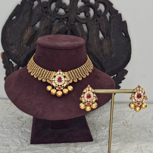 Gewels Suneri Ratnamani Necklace Set