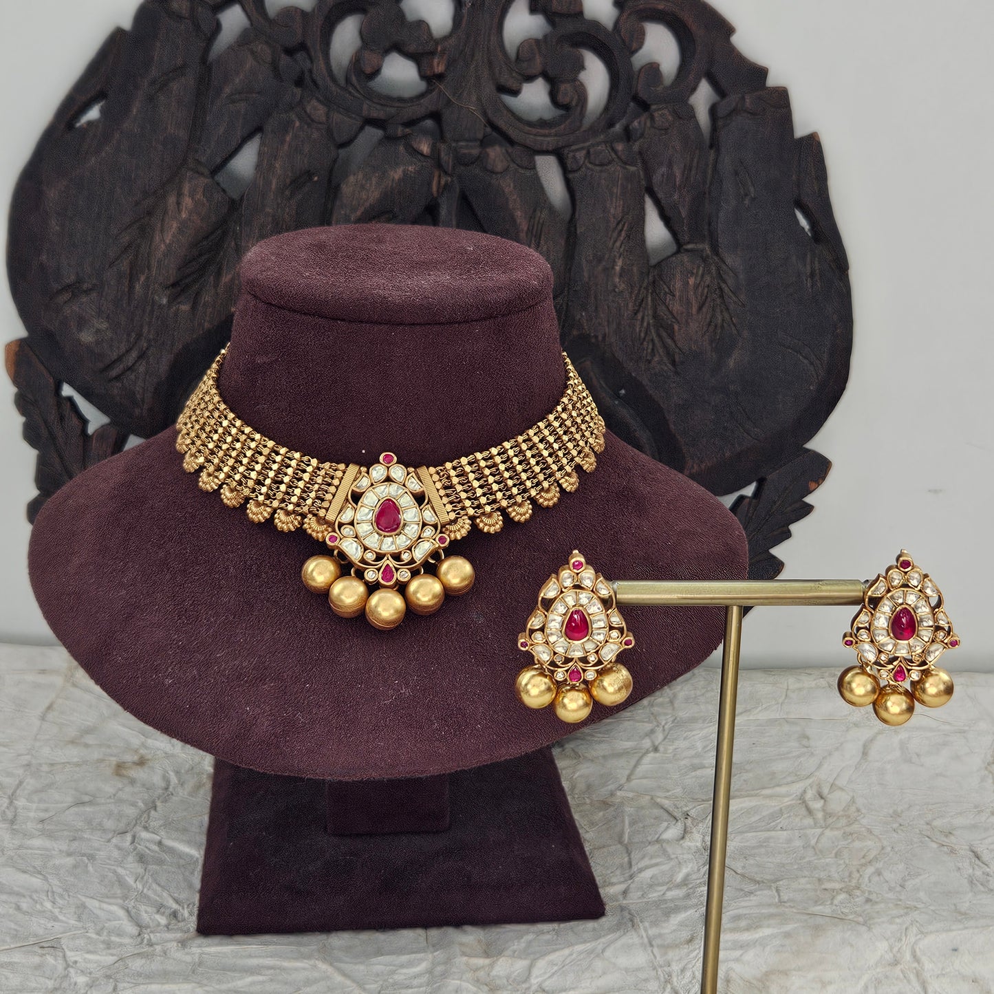 Gewels Suneri Ratnamani Necklace Set