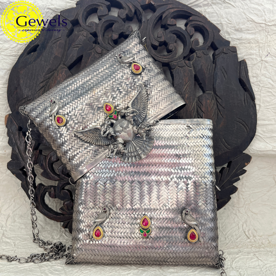 Gewels Abharna Pankh Silver Bag