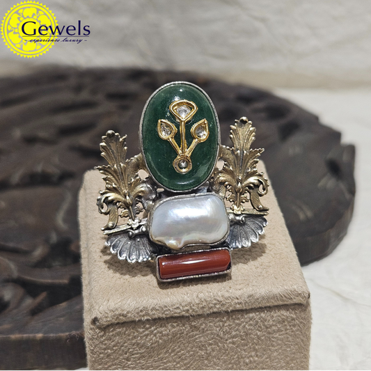 Gewels Mahru Green Ring