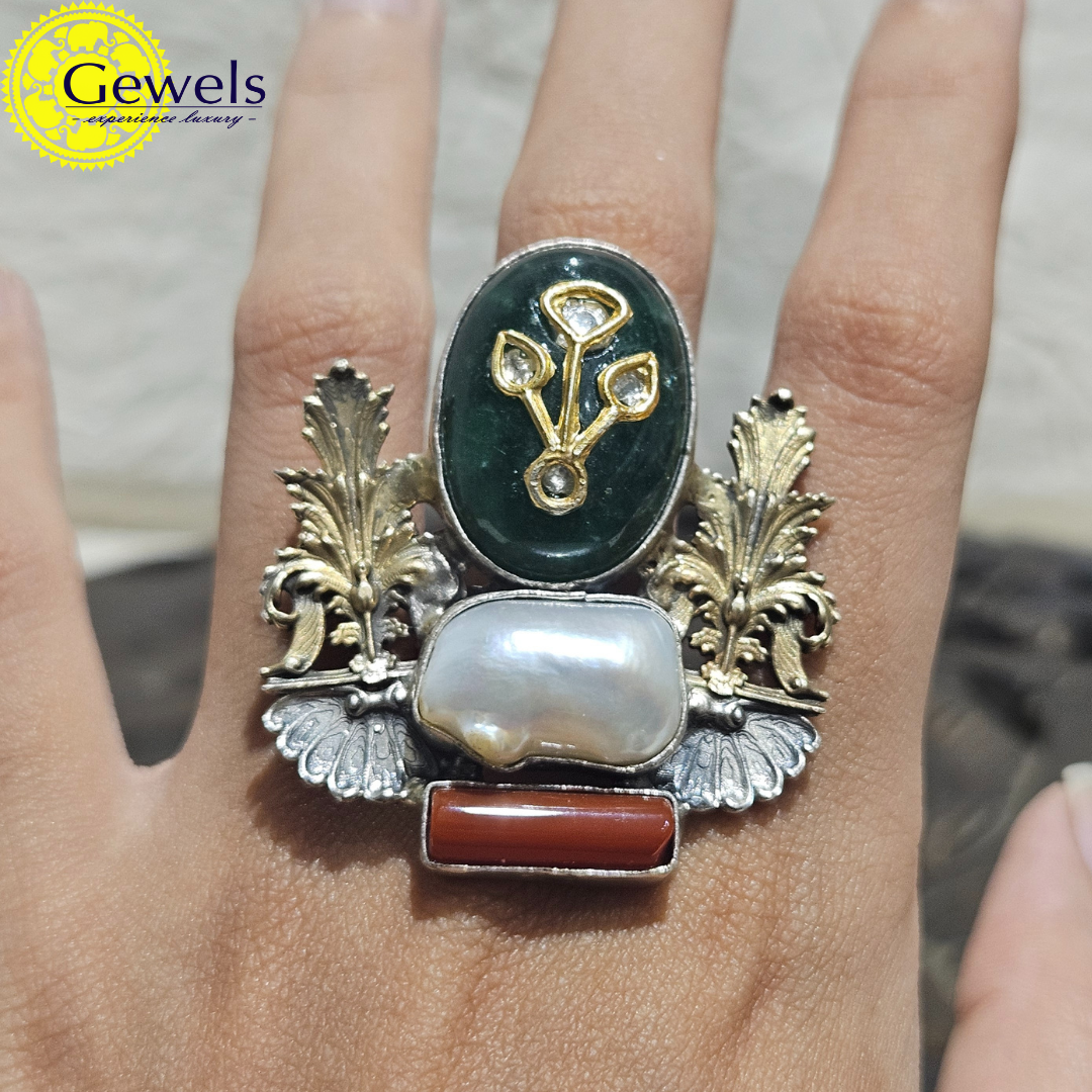 Gewels Mahru Green Ring