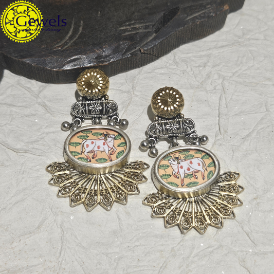 Gewels Chitrakari Nandi Earrings