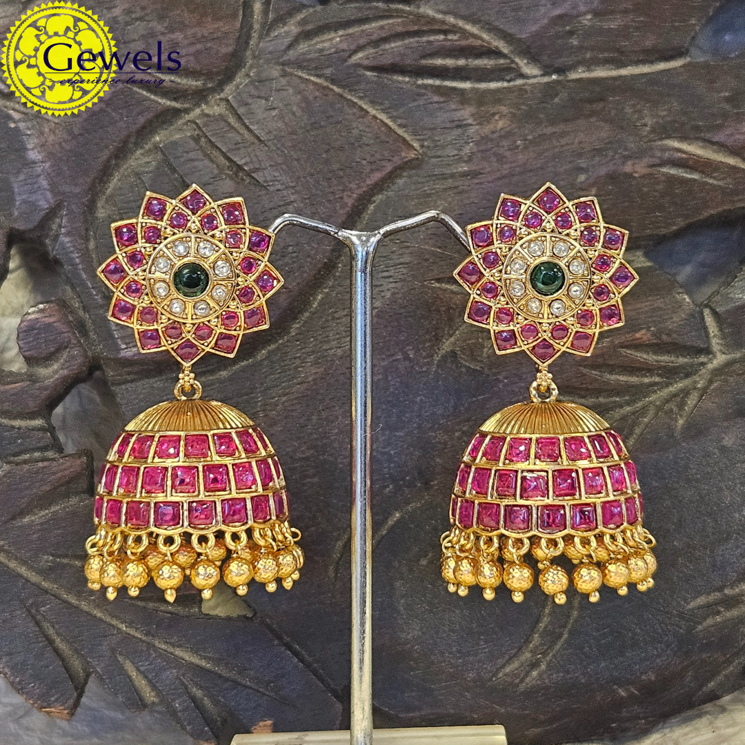 Gewels Rudrakshi jhumkas
